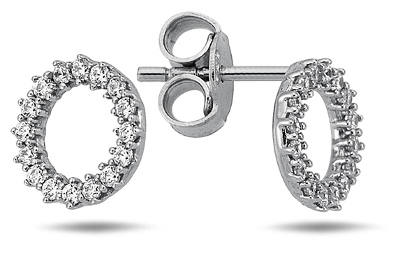 Lykka Casuals round silver earrings 