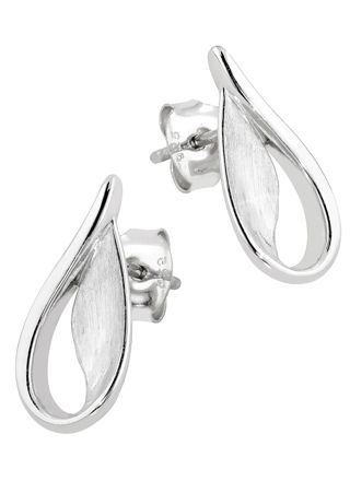 Silver earrings drop 8 x 17 mm