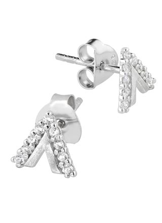V-shaped silver earrings 