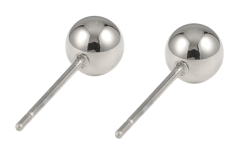 Lykka Strong silver colored ball stud earrings   