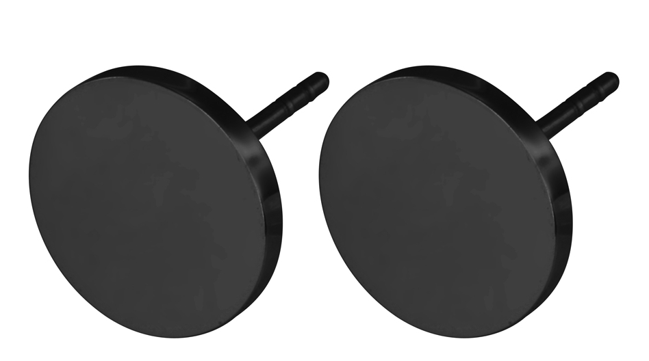 Lykka Strong black stud earrings steel