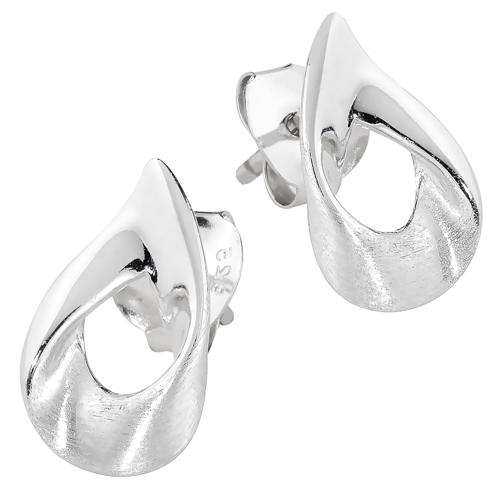 Lykka Casuals silver tear drop shaped earrings 