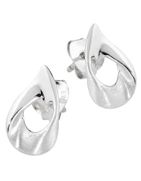 Lykken Casuals silver tear drop shaped earrings