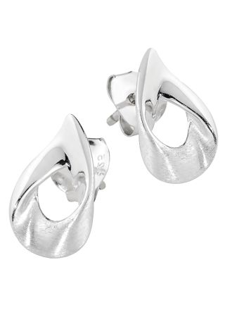 Lykka Casuals silver tear drop shaped earrings 