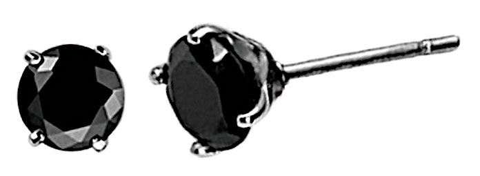 Lykka Strong black solitaire-earrings steel 