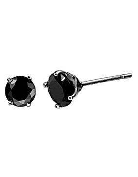 Lykken Strong black solitaire-earrings steel