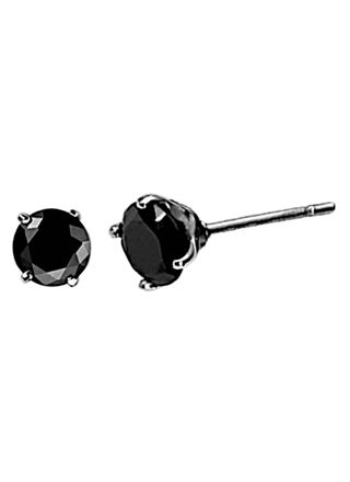 Lykka Strong black solitaire-earrings steel 