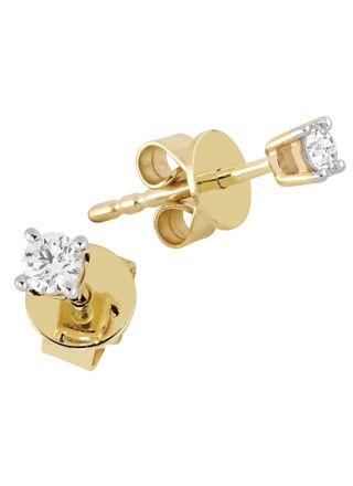 Diamond earrings in yellow gold 3,5 mm
