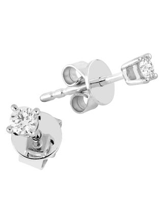 Lykka Elegance solitaire diamond earrings in white gold