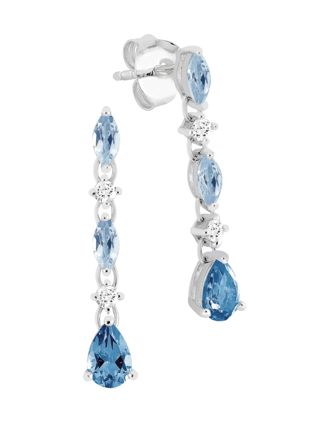 Lykka Casuals long topaz and cz silver earrings