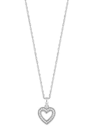 Lykka Hearts silver heart necklace milgrain