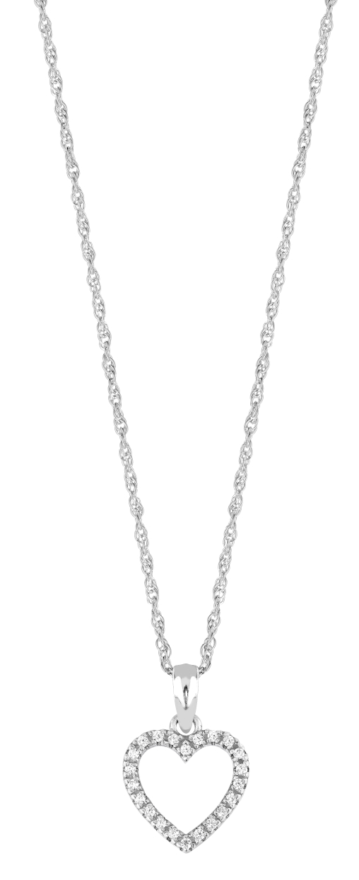 Lykka Hearts open heart silver necklace 