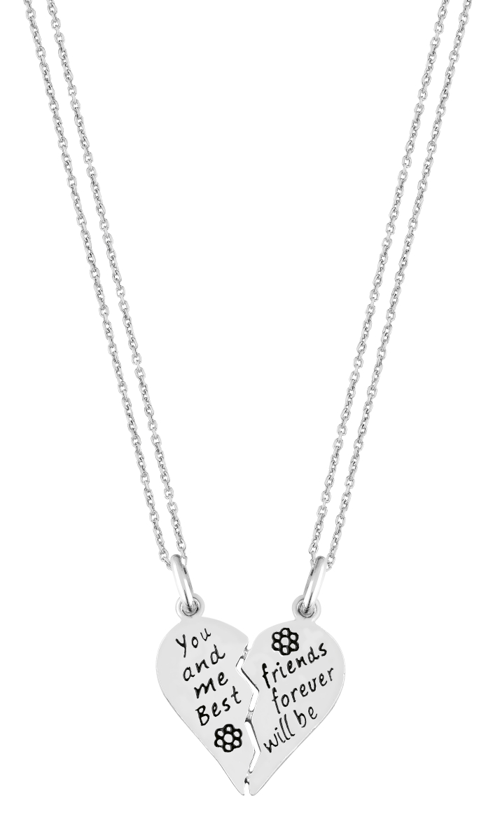 Lykka Hearts Best Friends split heart pendant