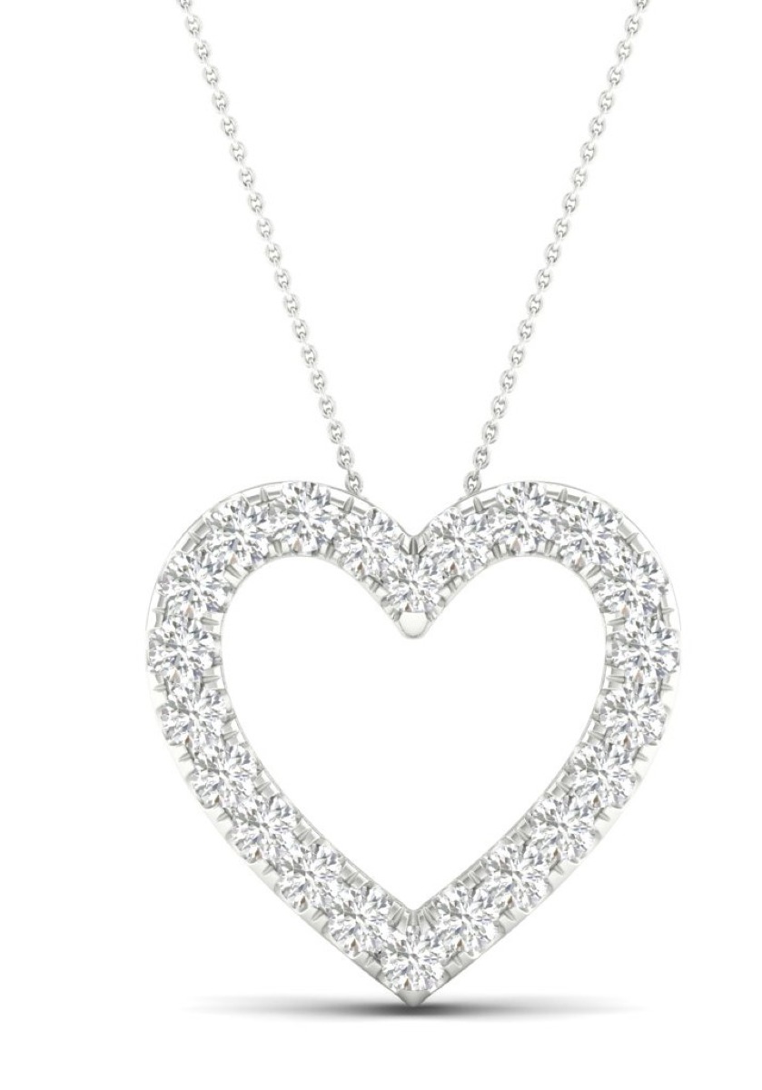 Lykka Elegance diamond heart necklace 42+3cm