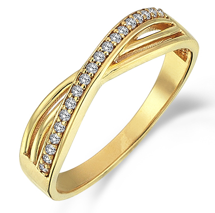 14K White and Yellow Gold Bujukan Diamond Easy Stackable Ladies Ring | Shop 14k  Yellow & white Gold Bujukan Rings | Gabriel & Co
