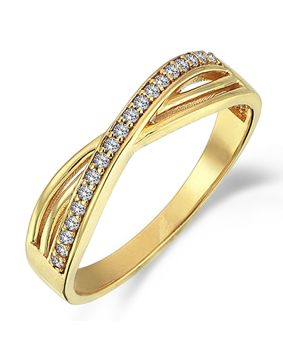 Lykken Casuals crossover yellow gold ring