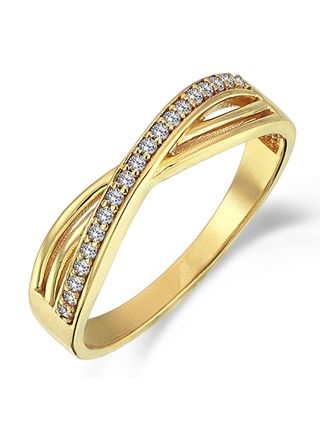 Lykka Casuals crossover yellow gold ring