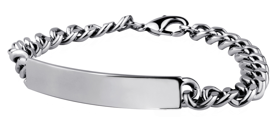 Lykka Strong curb bracelet with engravings plate 10 mm 