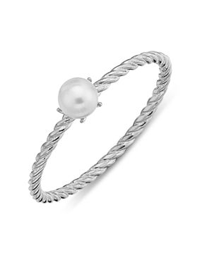 Lykken Pearls twist silver pearl ring