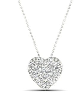 Lykken Elegance heart necklace with diamonds 42+3cm