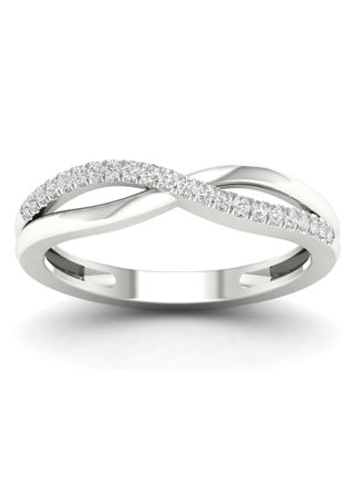 Lykka Elegance crossover white gold diamond ring