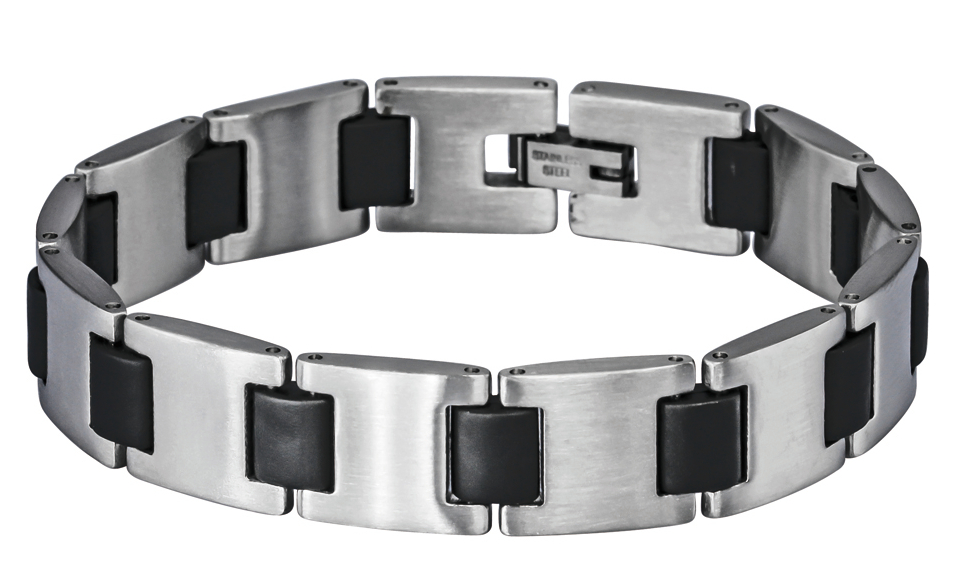 Lykka Strong steel bracelet black-silver 