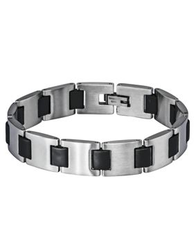 Lykken Strong steel bracelet black-silver