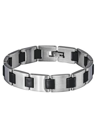Lykka Strong steel bracelet black-silver