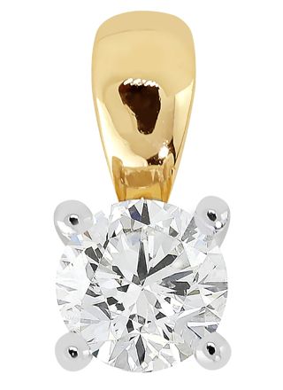 Lykka Elegance 4-prong diamond pendant in yellow gold