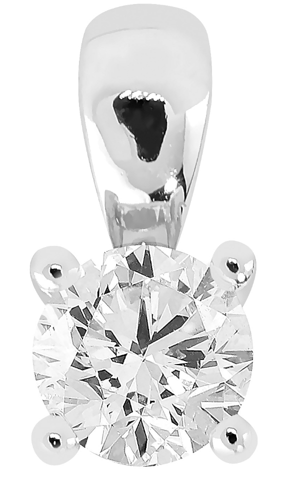 Lykka Elegance 4-prong diamond pendant in white gold