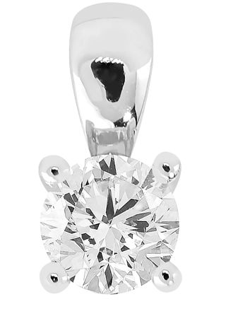 Lykka Elegance 4-prong diamond pendant in white gold