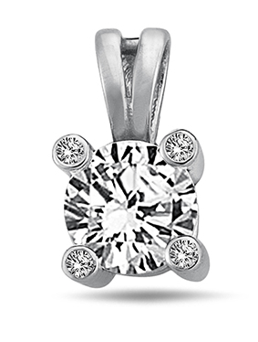 Lykka Casuals solitaire pendant in silver