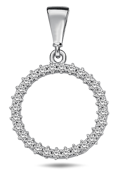 Round white gold pendant 13 x 14 mm