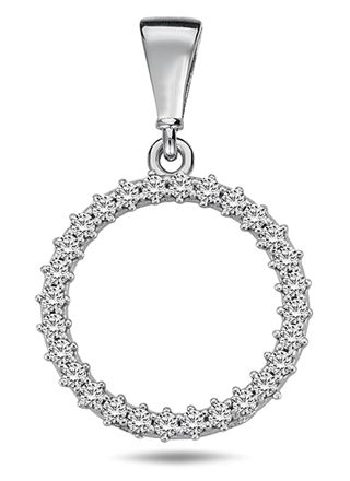 Round white gold pendant 13 x 14 mm
