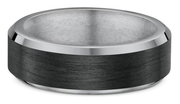 Lykka Strong plain two-tone titanium ring straight-edge 7 mm