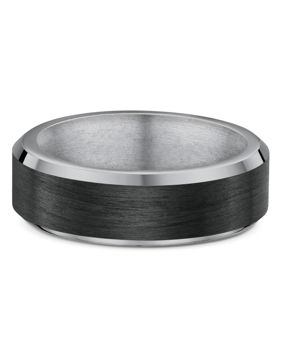 Lykka Strong plain two-tone titanium ring straight-edge 7 mm