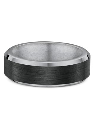 Lykka Strong plain two-tone titanium ring straight-edge 7 mm