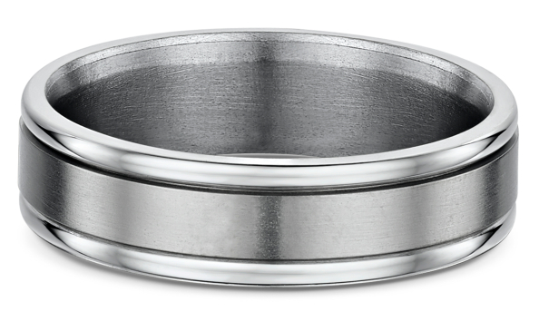 Lykka Strong plain titanium ring grooved 6 mm