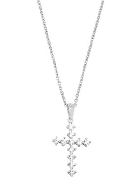 Lykken Crosses cross necklace with zirconia stones 15 x 24 mm