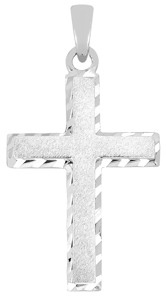 Lykka Crosses cut cross pendant in white gold