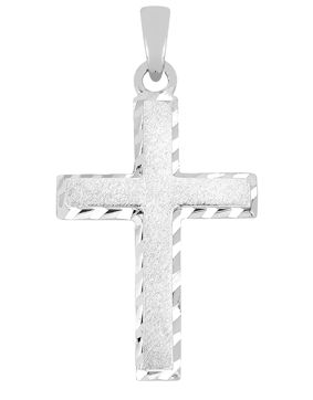 Lykka Crosses cut cross pendant in white gold