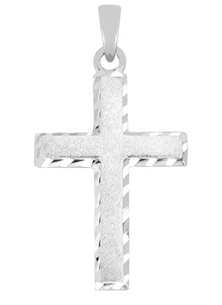Lykka Crosses cut cross pendant in white gold