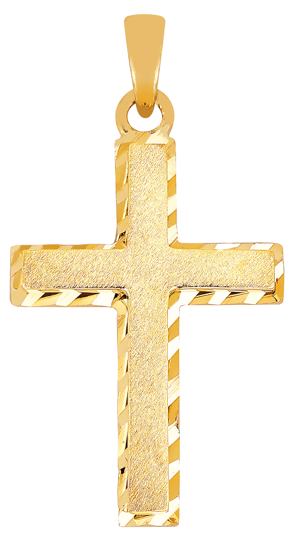 Lykka Crosses cut cross pendant in yellow gold