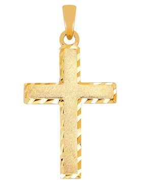 Lykka Crosses cut cross pendant in yellow gold