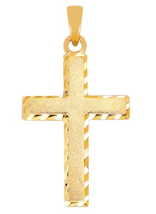Lykka Crosses cut cross pendant in yellow gold