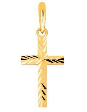 Lykken Crosses diamond-cut cross yellow gold 15,65 mm