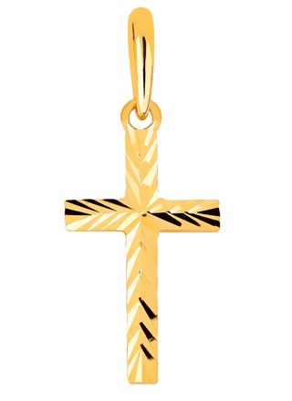 Lykka Crosses diamond-cut cross yellow gold 15,65 mm