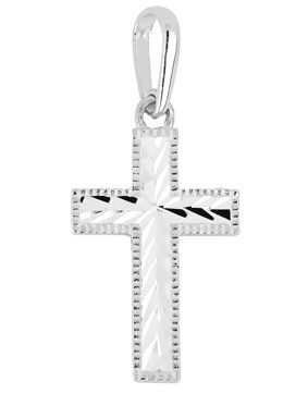 Lykka Crosses diamond-cut cross with edging white gold 15,42 mm