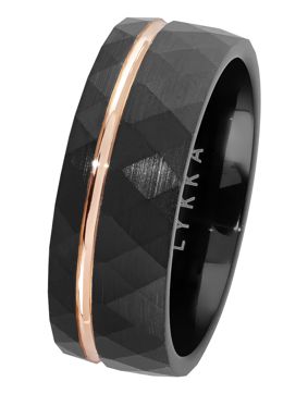 Lykka Strong two-tone black tungsten ring 8 mm