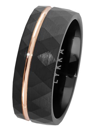 Lykka Strong two-tone black tungsten ring 8 mm